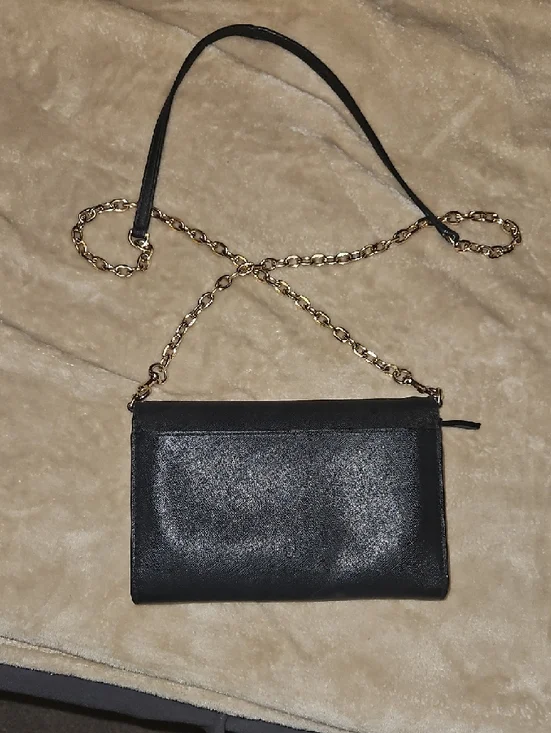 Tory Burch Black Crossbody/Clutch Wallet with Gold Chain Strap - Picture 7 of 15